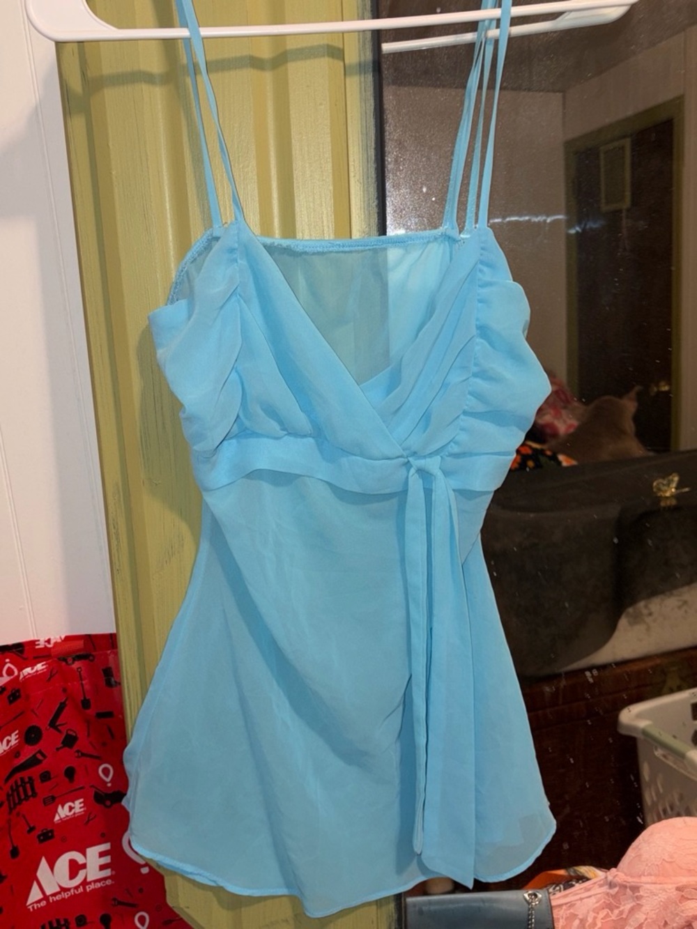 Light Blue Chiffon Cami Slip Tank/MINI dress - Women's Intimates